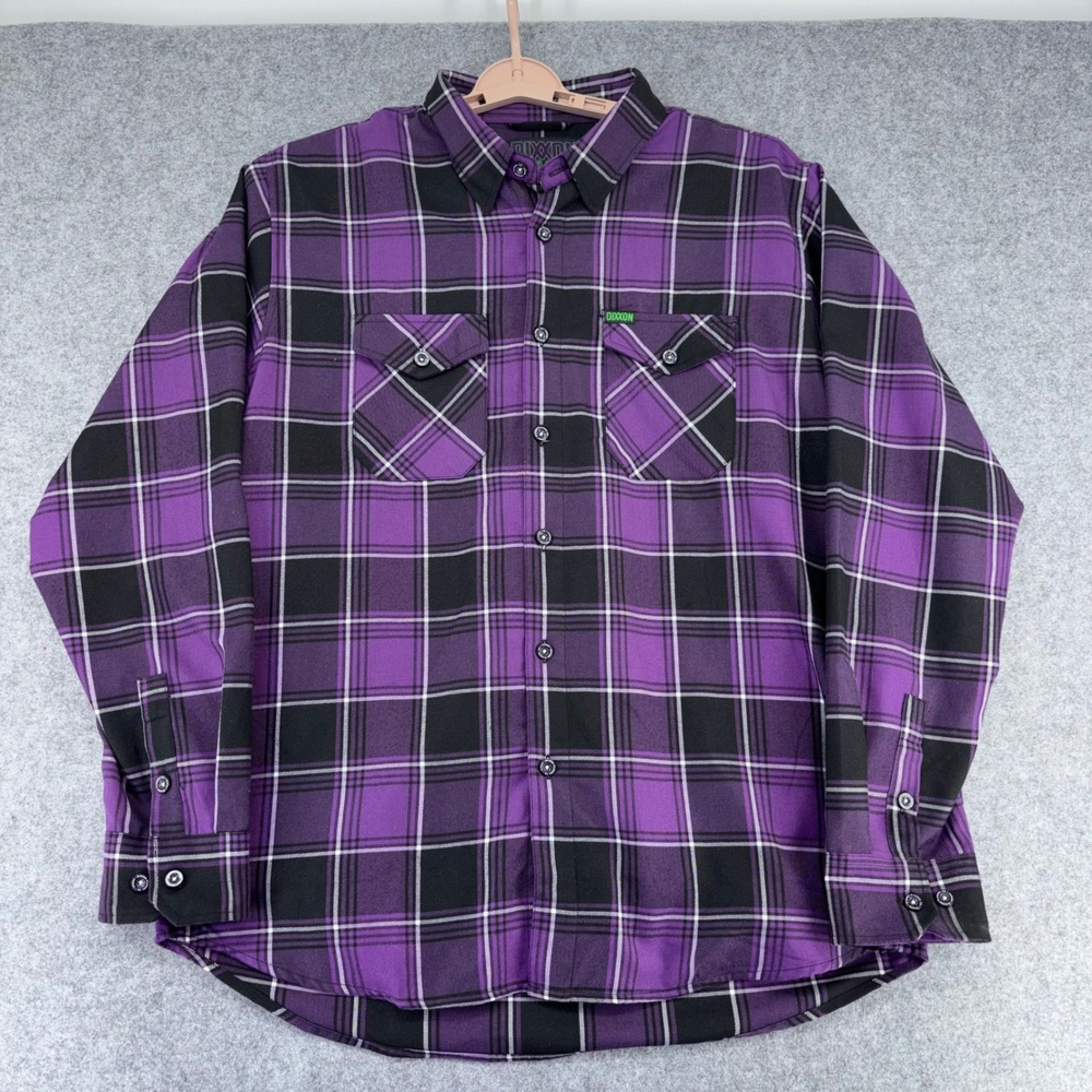 Dixxon Flannel Company The Regan Purple Plaid D-Tech Shirt Mens XL Exorcist